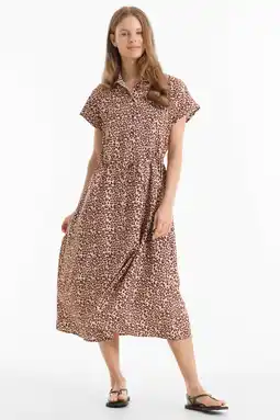 Wehkamp Anytime blousejurk met panterprint beige/bruin aanbieding
