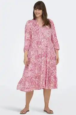 Wehkamp ONLY CARMAKOMA mini jurk roze aanbieding