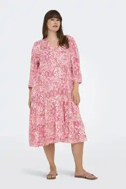Wehkamp ONLY CARMAKOMA mini jurk roze aanbieding