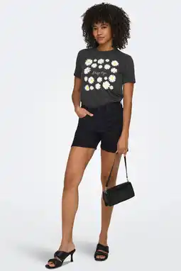 Wehkamp ONLY regular highwaist denim short zwart aanbieding