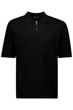 Wehkamp Airforce regular polo fijn gebreid zwart aanbieding