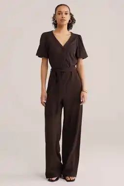 Wehkamp WE Fashion jumpsuit donkerbruin aanbieding