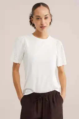 Wehkamp WE Fashion T-shirt wit broderie aanbieding