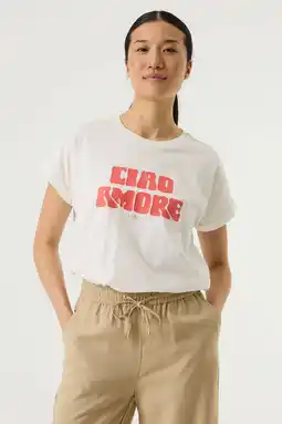 Wehkamp Garcia T-shirt ecru aanbieding
