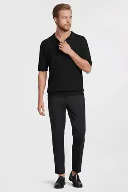 Wehkamp Anytime polo met ingebreid patroon zwart aanbieding
