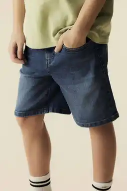 Wehkamp NAME IT KIDS straight regularwaist short medium blue denim aanbieding