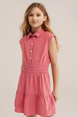 Wehkamp WE Fashion gestreepte blousejurk roze aanbieding