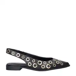 Wehkamp Nelson slingback loafers met eyelets zwart aanbieding