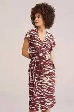 Wehkamp WE Fashion blousejurk met zebraprint donkerrood aanbieding