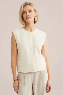 Wehkamp WE Fashion gilet ecru aanbieding