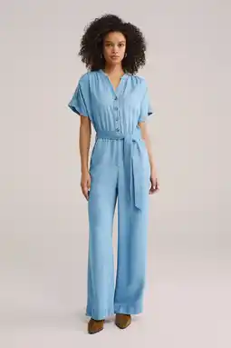 Wehkamp WE Fashion Blue Ridge jumpsuit medium blue denim aanbieding