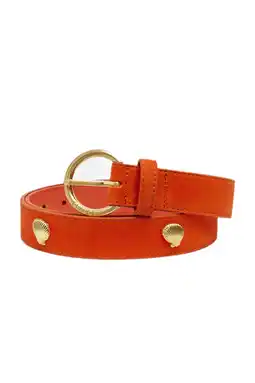 Wehkamp Fabienne Chapot leren riem Studded Shell Belt oranje aanbieding