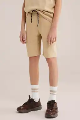 Wehkamp WE Fashion regular sweatshort zand aanbieding
