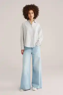 Wehkamp WE Fashion Blue Ridge wide leg jeans light blue denim aanbieding