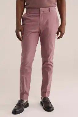 Wehkamp WE Fashion regular pantalon met linnen roze aanbieding