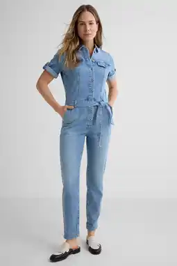 Wehkamp Geisha jumpsuit light blue denim aanbieding