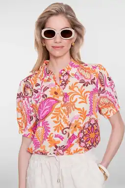 Wehkamp Geisha blouse met paisley print roze aanbieding