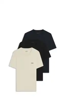 Wehkamp BOSS ondershirt (set van 3) donkerblauw/ecru/zwart aanbieding