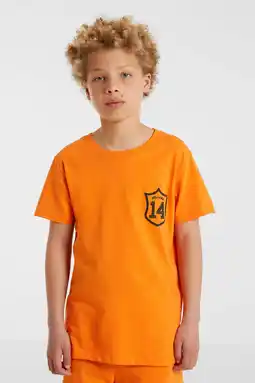 Wehkamp Anytime T-shirt met printopdruk oranje aanbieding