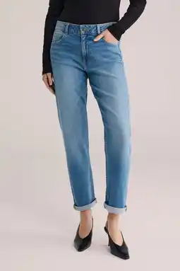 Wehkamp WE Fashion Blue Ridge boyfriend jeans medium blue denim aanbieding
