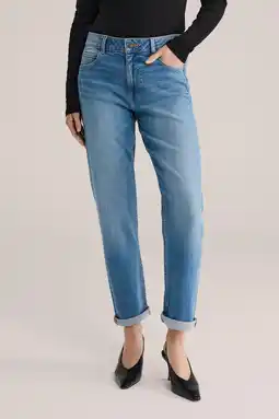 Wehkamp WE Fashion Blue Ridge boyfriend jeans medium blue denim aanbieding