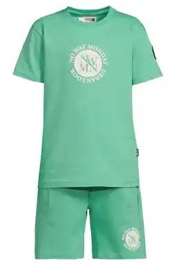 Wehkamp No Way Monday T-shirt + sweatshort groen aanbieding