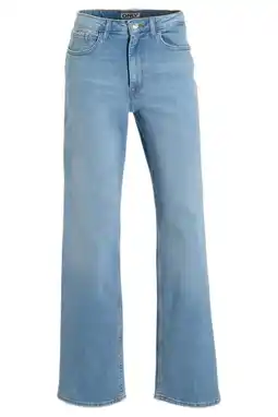 Wehkamp ONLY highwaist wide leg jeans light blue denim aanbieding
