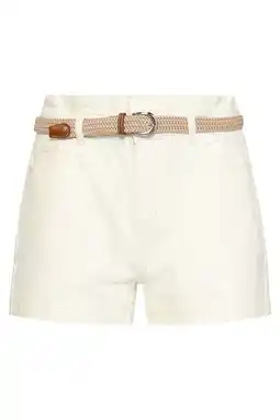 Wehkamp Smashed Lemon denim straight highwaist short ecru aanbieding