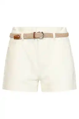 Wehkamp Smashed Lemon denim straight highwaist short ecru aanbieding
