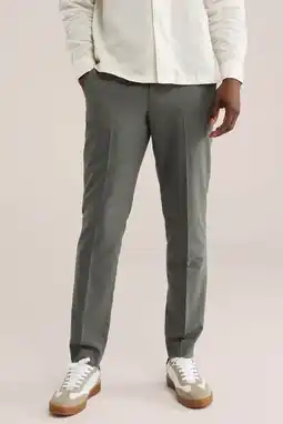 Wehkamp WE Fashion slim broek donkergroen aanbieding