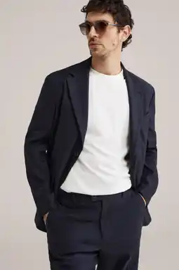 Wehkamp WE Fashion colbert met linnen donkerblauw aanbieding