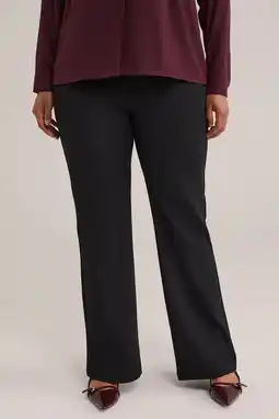 Wehkamp WE Fashion Curve flared regularwaist casual broek zwart aanbieding