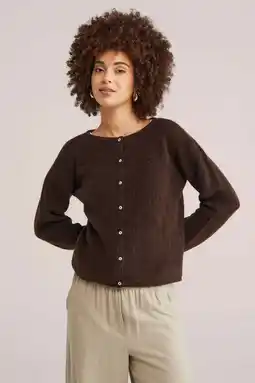 Wehkamp WE Fashion vest fijn gebreid donkerbruin aanbieding