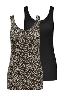 Wehkamp ONLY singlet set panterprint/zwart aanbieding