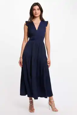 Wehkamp Morgan satijnen maxi jurk donkerblauw aanbieding