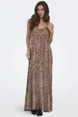 Wehkamp ONLY maxi jurk bruin aanbieding