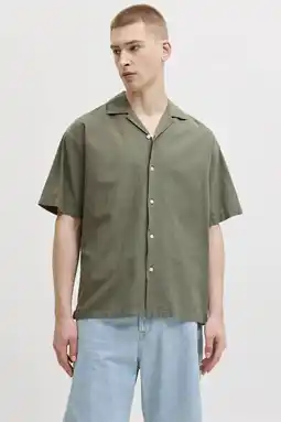 Wehkamp JACK & JONES ESSENTIALS relaxed casual overhemd met linnen groen aanbieding