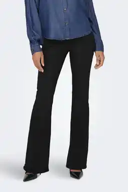 Wehkamp ONLY high waist flared jeans ONLHENNI black denim aanbieding