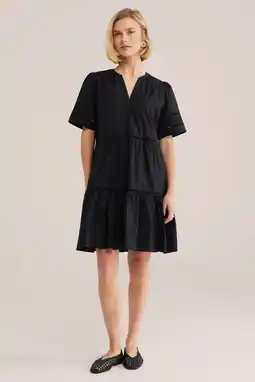 Wehkamp WE Fashion korte jurk met broderie zwart aanbieding