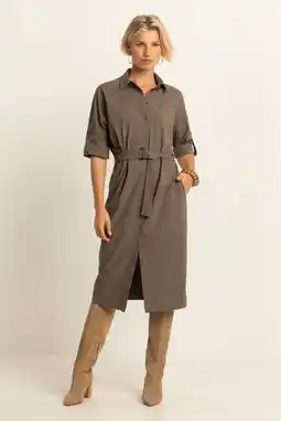 Wehkamp Expresso blousejurk travelstof bruin aanbieding