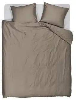 Wehkamp Studio LIVIT lyocell satijn dekbedovertrek lits-jumeaux taupe (240x220 cm) aanbieding