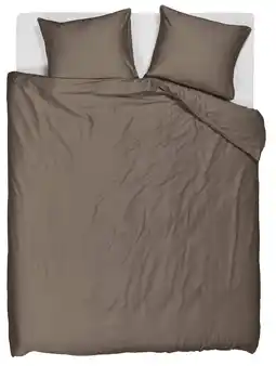 Wehkamp Studio LIVIT lyocell satijn dekbedovertrek lits-jumeaux taupe (240x220 cm) aanbieding