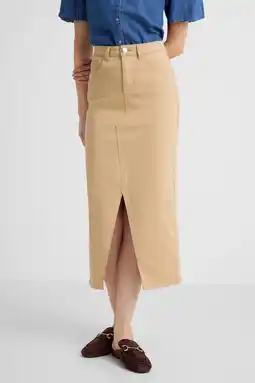 Wehkamp Anytime denim rok beige aanbieding
