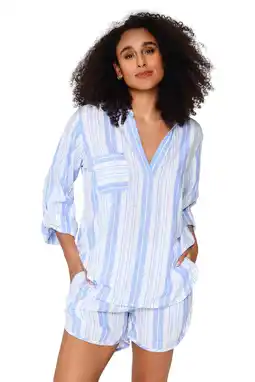 Wehkamp LingaDore shortama blauw/wit aanbieding