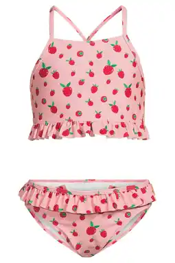Wehkamp Orange Stars crop bikini met ruches roze/rood aanbieding