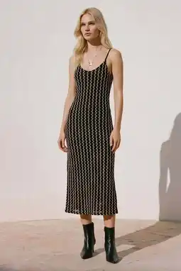 Wehkamp VERO MODA gestreepte midi jurk zwart aanbieding