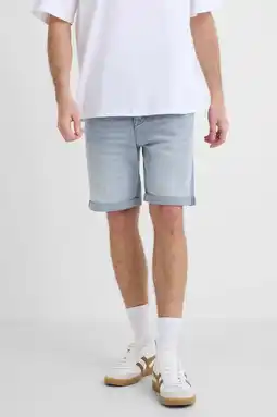 Wehkamp CHASIN' slim denim short bleached denim aanbieding