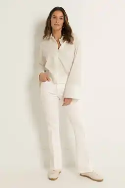 Wehkamp CLAUDIA BY CLAUDIA STRÄTER flared jeans wit aanbieding