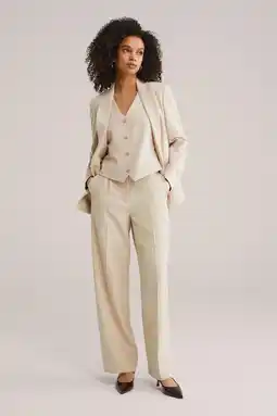 Wehkamp WE Fashion straight regularwaist broek zand aanbieding