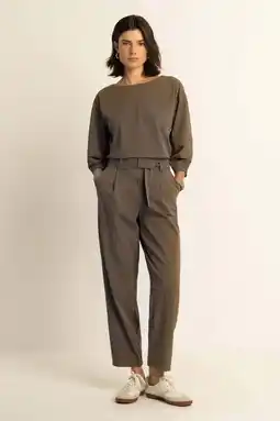 Wehkamp Expresso straight highwaist broek bruin aanbieding